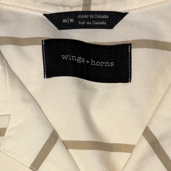 Wings + Horns Deck Stripe Short Sleeve Button-Up Camp Shirt in Moss Stripe - Picture 5 of 7